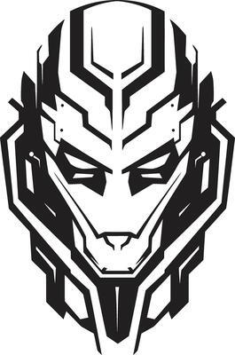 Cybernetic Sentinel Cyberrobotic Head Symbol Mechanical Monarch Black Robot Face