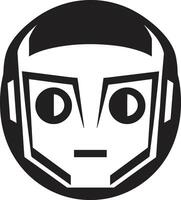 Digital Dynamo Black Cybernetic Techno Titan Futuristic Robot Head vector