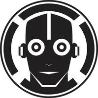Cybernetic Sentinel Robot Face Futuristic Fusion Black Cyberrobot Head vector