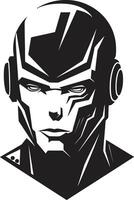 Robotic Rhapsody Black Robot Face Futuristic Interface Cybernetic vector