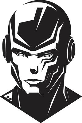 Robotic Rhapsody Black Robot Face Futuristic Interface Cybernetic