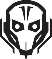 Cybernetic Crusader Black Robot Head Robotic Revelation Futuristic Cyberrobot Symbol vector