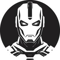 Techno Titan Futuristic Robot Head Electronic Enigma Cyberrobot vector