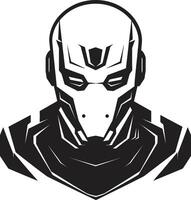 Electronic Avatar Black Cyberrobot Techno Triumph Futuristic Robot Symbol vector