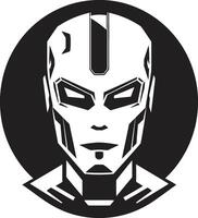 Cybernetic Crusader Futuristic Robotic Revelation Black Robot vector