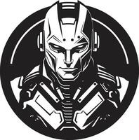 Digital Cerebrum Futuristic Face Cybernetic Visionary Black Cyberrobot Head vector