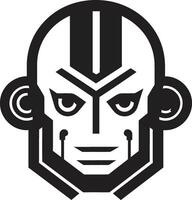 Cybernetic Visionary Robot Head Circuitry Conductor Black Cyberrobot vector