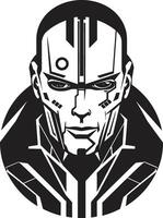 Metallic Maestro Cyberrobot Face Cybernetic Crusader Futuristic vector