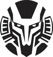 Techno Triumph Black Cybernetic Head Metallic Maestro Cyberrobot vector