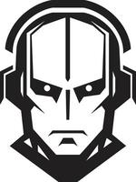 Circuitry Conductor Cyberrobot Symbol Electronic Avatar Futuristic Robot Face vector