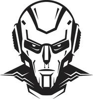 Electronic Avatar Futuristic Cybernetic Face Techno Triumph Robot vector
