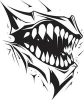 Sinuous Jaws Black Jaw Element Shadowed Fangs Evil Creature vector