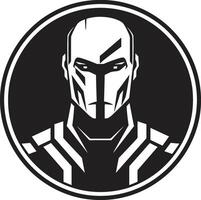 Cybernetic Crusader Futuristic Face Robotic Revelation Black Cyberrobot Symbol vector