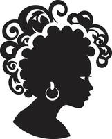 Midnight Reverie Floral Woman ic Silhouette Enigmatic Elegance Black Floral Face Profile vector