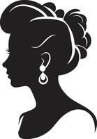 Enigmatic Noir Floral Face Symbol Noir Whisperer Black Floral Face vector