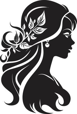 Enigmatic Bloom Floral Face Obsidian Beauty Black Floral Face