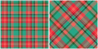 Tartan Seamless Pattern. Sweet Checker Pattern Seamless Tartan Illustration Set for Scarf, Blanket, Other Modern Spring Summer Autumn Winter Holiday Fabric Print. vector