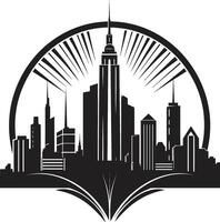 Mystic Metropolis Intriguing Abstract Ebony Elements Refined Black Cityscape Graphic vector