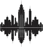 Gothic Grace Sophisticated Abstract Graphic Silent Structures Minimalistic Black Cityscape Graphic vector