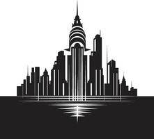 Silent Structures Minimalistic Black Cityscape Graphic Mystic Urban Atmosphere Intriguing Graphic vector