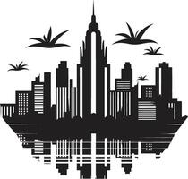 Shadowed Skylines Chic Black Cityscape Element Gothic Glamour Sophisticated Abstract vector