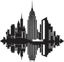 Silent Structures Minimalistic Black Cityscape Graphic Mystic Urban Atmosphere Intriguing Graphic vector
