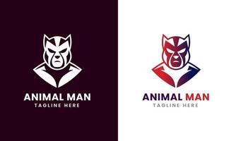 Monkey icon, monkey man minimalist logo sample idea vector