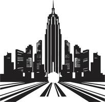 Gothic Grace Sophisticated Abstract Silent Serenity Minimalistic Black Cityscape vector