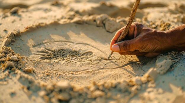 Kid playing with shells on a beach. Child enjoying the seaside with seashells. Concept of childhood, beach fun, nature exploration, innocence photo