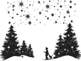 Noir North Pole Stylish Abstract Christmas Card Midnight Mirth Elegant Black Christmas Card Element vector