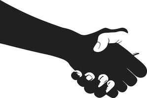 Concordance Symbol Handshake Icon in Noir Alliance Compact Black Handshake Graphic Design vector
