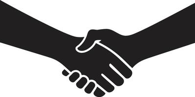 Bond of Alliance Handshake Graphic in Black Concordance Symbol Handshake Icon in Noir vector