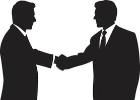 Mutual Concordance Black Handshake Graphic Element Formal Concordance Handshake Symbol in Noir vector