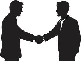 Alliance Harmony Black Handshake Symbol Unity Concordance Handshake Icon Design vector