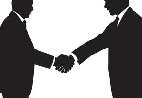 Monochrome Unity Handshake Icon Design Inked Accord Black Handshake Graphic Element vector