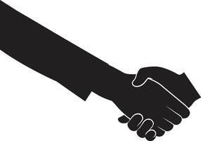 Unity Pact Handshake Graphic in Black Mutual Accord Handshake Icon in Noir vector