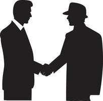 Inked Accord Black Handshake Graphic Element Mutual Harmony Handshake Symbol in Noir vector
