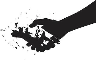 Alliance Pact Black Handshake Symbol Unity Harmony Handshake Icon Design vector