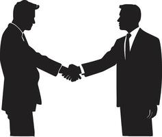 Concordance Unity Handshake Graphic Element Alliance Harmony Black Handshake Symbol vector