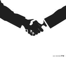 Mutual Accordance Black Handshake Graphic Element Formal Harmony Handshake Symbol in Noir vector