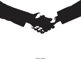 Formal Concordance Handshake Symbol in Noir Bond of Unity Black Handshake Icon Design vector