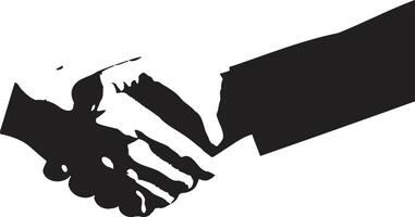 Concordance Pact Handshake Graphic Element Alliance Accord Black Handshake Symbol vector