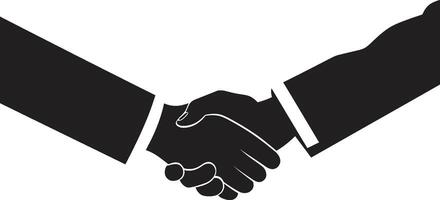 Alliance Compact Black Handshake Graphic Design Unity Seal Handshake Symbol in Noir vector