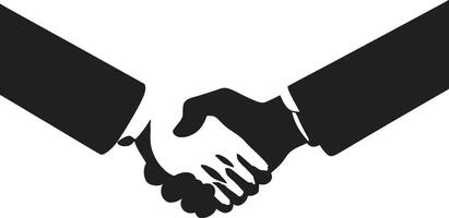 Formal Concordance Black Handshake Icon Design Bond of Alliance Handshake Graphic Element vector