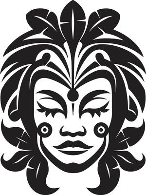 Tropical Tranquility Hawaiian Woman Graphic Element Island Pride Hawaiian Woman in Black