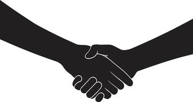 Mutual Harmony Handshake Symbol in Noir Formal Alliance Black Handshake Icon Design vector