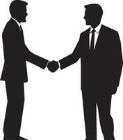 Unity Agreement Handshake Icon Design Mutual Concordance Black Handshake Graphic Element vector