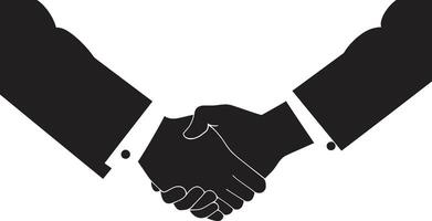 Inked Concordance Black Handshake Graphic Element Mutual Concord Handshake Symbol in Noir vector