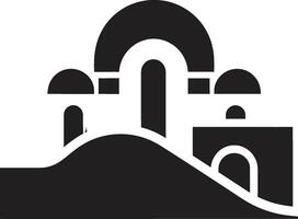 Noir Nexus Stylish Abstract Building Midnight Majesty Elegant Black Architecture Element vector