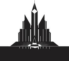 Silent Spires Minimalistic Black Structure Graphic Mystic Majesty Intriguing Architecture Element vector